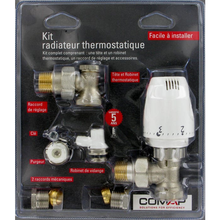 Kit thermostatique équerre 15 x 21 (1/2") - COMAP 0