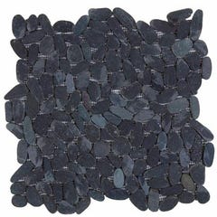 Mosaïque galets scie noir l.30 x L.30 cm 1