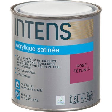 Peinture intérieure multi-supports acrylique monocouche satin rose pétunia 0,5 L - INTENS 0