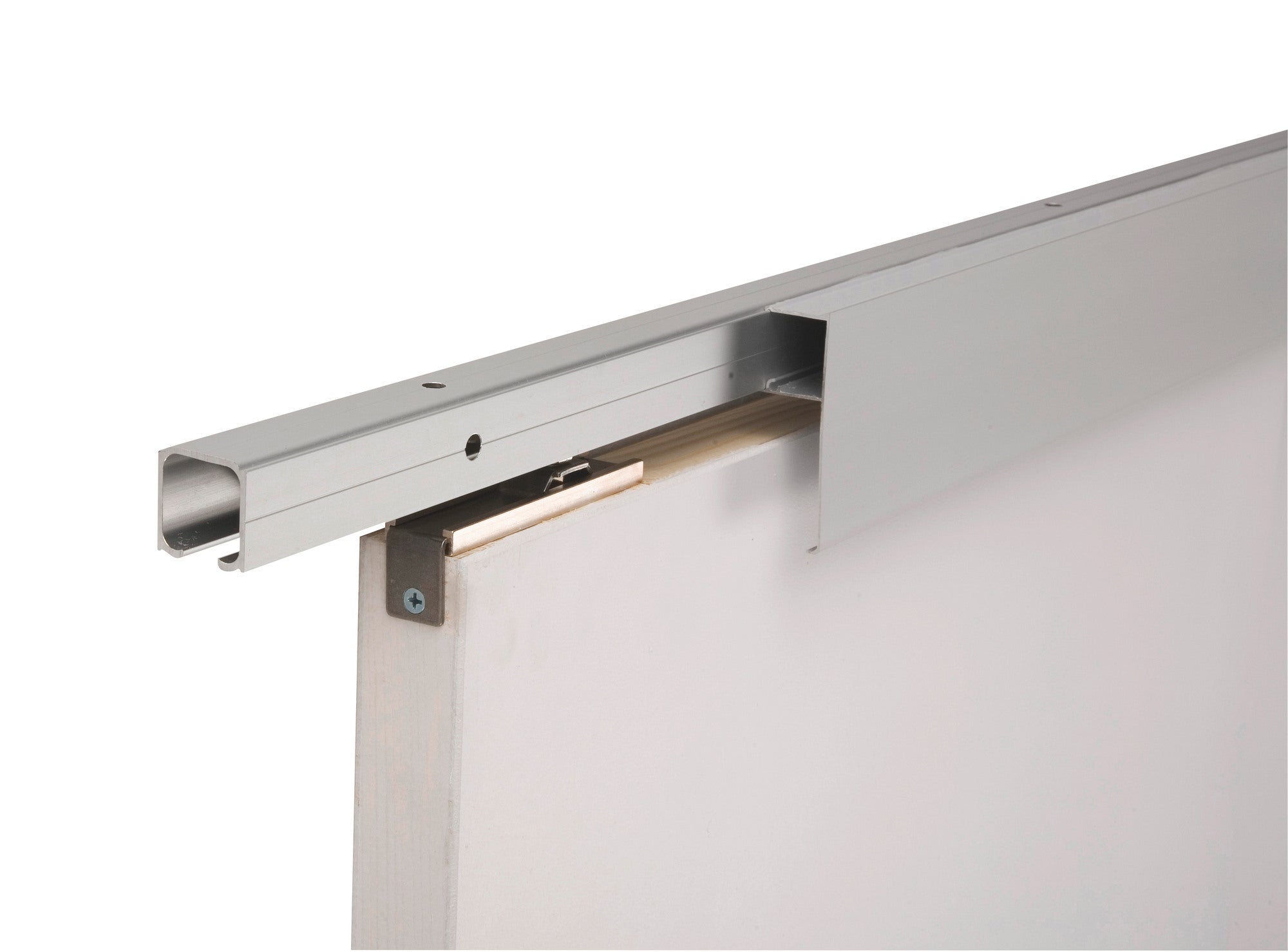Rail pour porte coulissante Larg.93 cm maximum en applique aluminium