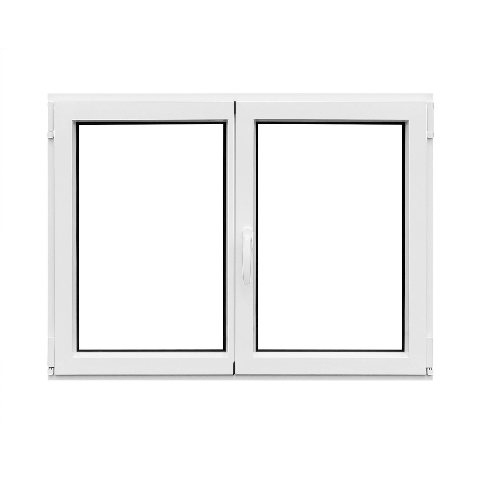 Fenêtre aluminium H.75 x l.100 cm oscillo-battant 2 vantaux blanc 0