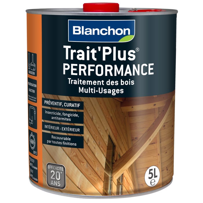 Traitement bois multi usages intérieur / extérieur 5 L, Trait'Plus performance - BLANCHON 0
