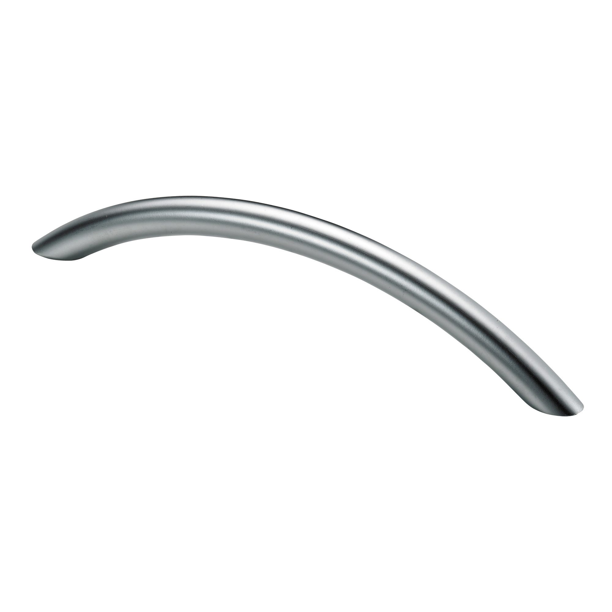 Poignée courbée acier aspect aluminium entraxe 128 mm 1