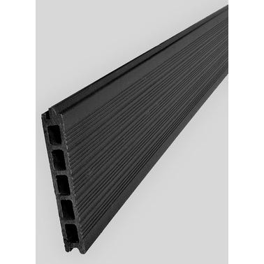 Lame clôture composite noir l.125 x Ep.22 mm Long.1,98 mm 0