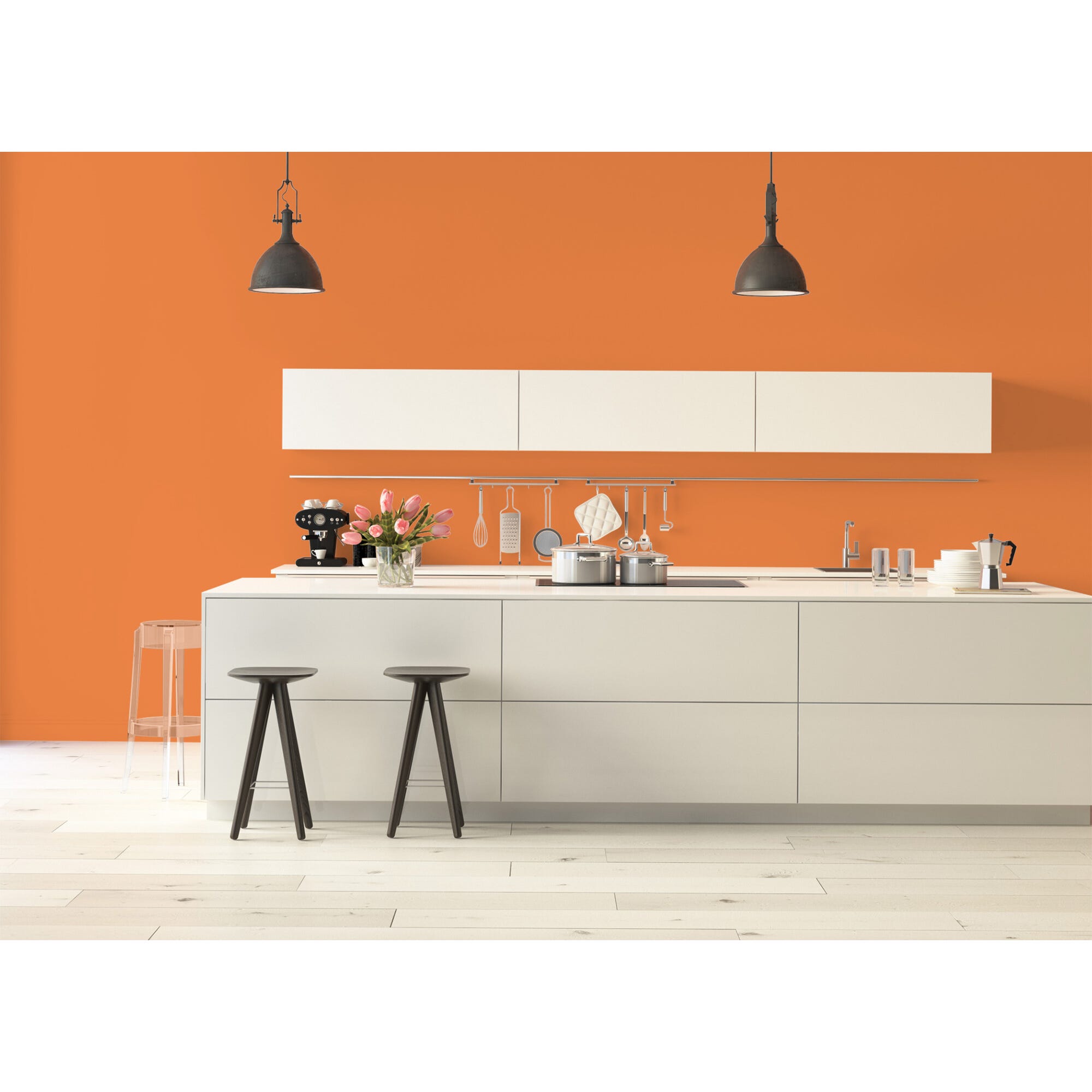 Peinture intérieure satin orange valencia teintée en machine 4L HPO - MOSAIK 5