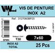 Vis penture torx inox a2 7x60 x25