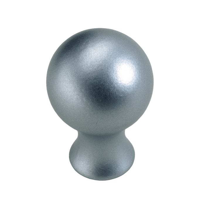 Bouton boule aspect aluminium Diam.20 mm 0