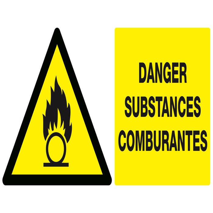 Panneau danger, substances comburantes L.330xl.200 mm 0