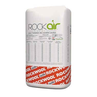 Laine de roche à souffler Rockair 2 lambda 44 R = 7 pour Ep.315 mm 20 kg - ROCKWOOL
