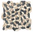 Galets beige/noir/blanc 30 x 30 cm