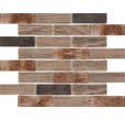 Mosaïque barrettes verre recyclé marron l.26,4 x L.30 cm