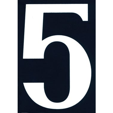 Numéro de rue "5" en PVC adhésif L.110 x l.75 mm - CHAPUIS 0