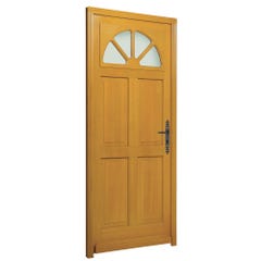 Porte d’entrée bois amarine poussant gauche H.215 x l.90 cm 1