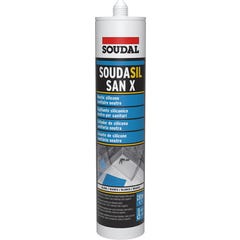 Mastic silicone sanitaire Soudasil sanx neutre blanc 280 ml - SOUDAL