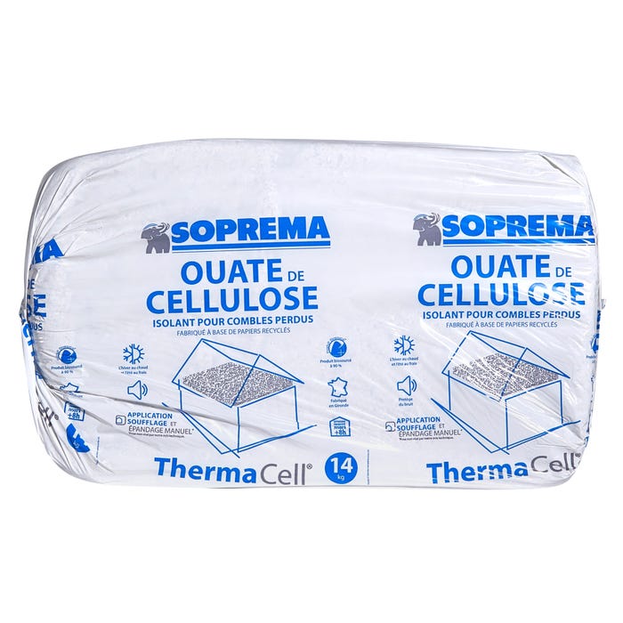 Ouate de cellulose THERMACELL SOPREMA® SAC DE 14KG, R selon l'épaisseur 4