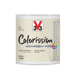 Peinture intérieure multi-supports acrylique satin lin 0,5 L - V33 COLORISSIM 0