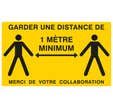 PANNEAU DISTANCE 1 M JAUNE 330 X 200