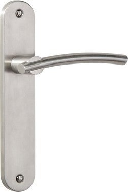 ensemble poignees de porte sur plaque entraxe 195 mm inox cylindre flavy chainey bricoman