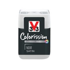 Peinture intérieure multi-supports testeur acrylique satin noir 75 ml - V33 COLORISSIM 0