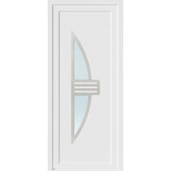 Porte d'entrée PVC blanc poussant droit H.215 x l.90 cm Neptune 0