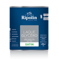 Peinture intérieure et extérieure multi-supports glycéro satin gris bouleau 2 L - RIPOLIN 2