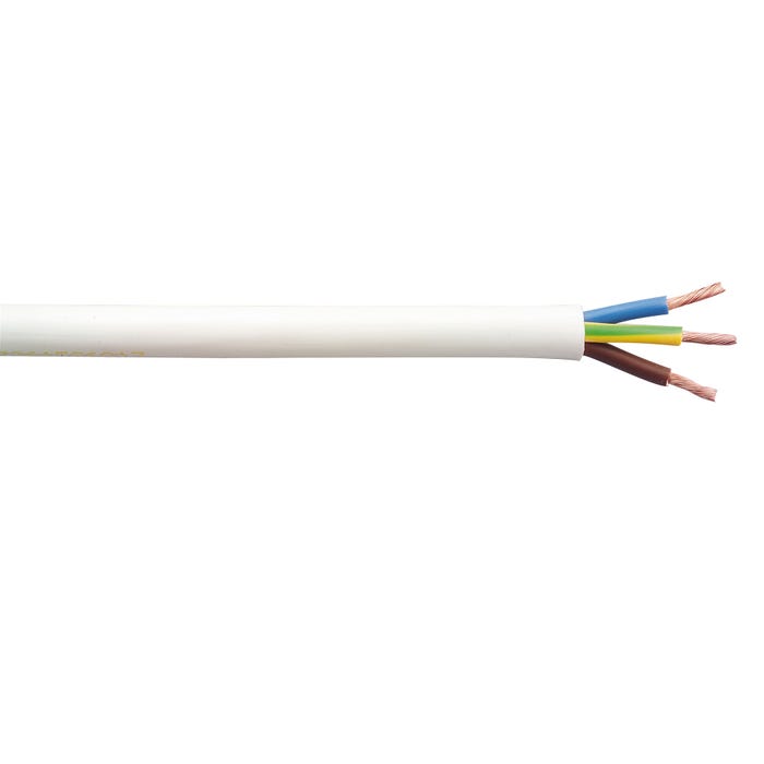 Cable électrique HO5VVF 3G 2,5 mm² blanc au mètre 0