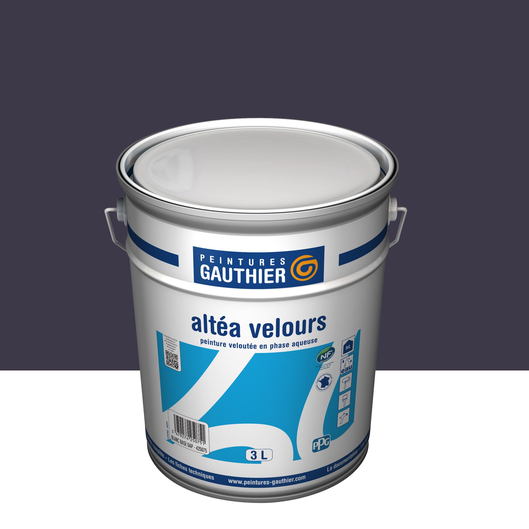 Peinture intérieure velours bleu tureia teintée en machine 3 L Altea - GAUTHIER 1