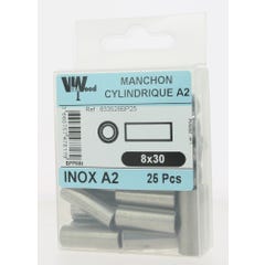 Manchons cylindrique inox a2 m8x30 x25 1