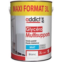 Peinture intérieure et extérieure glycéro mat blanc 3 L - ADDICT