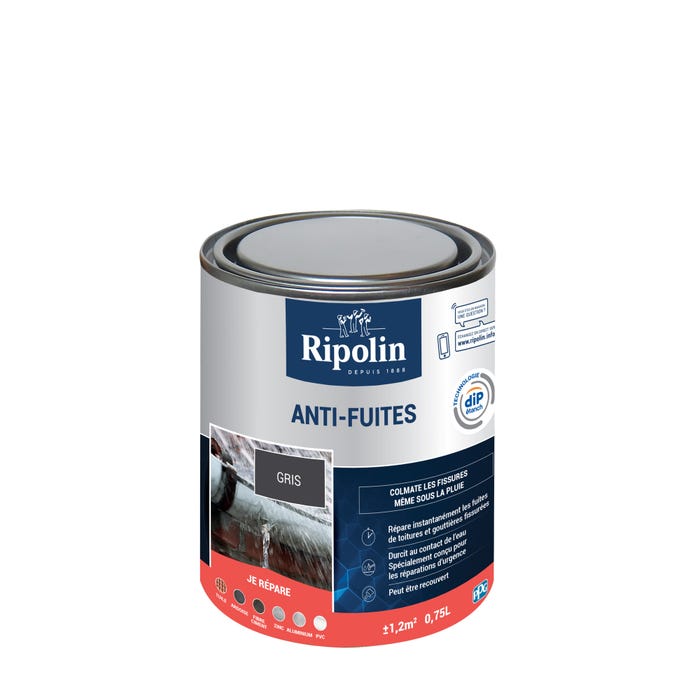 Revêtement anti-fuite gris 0,75 L - RIPOLIN 0