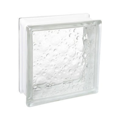 Brique de verre bullée transparente