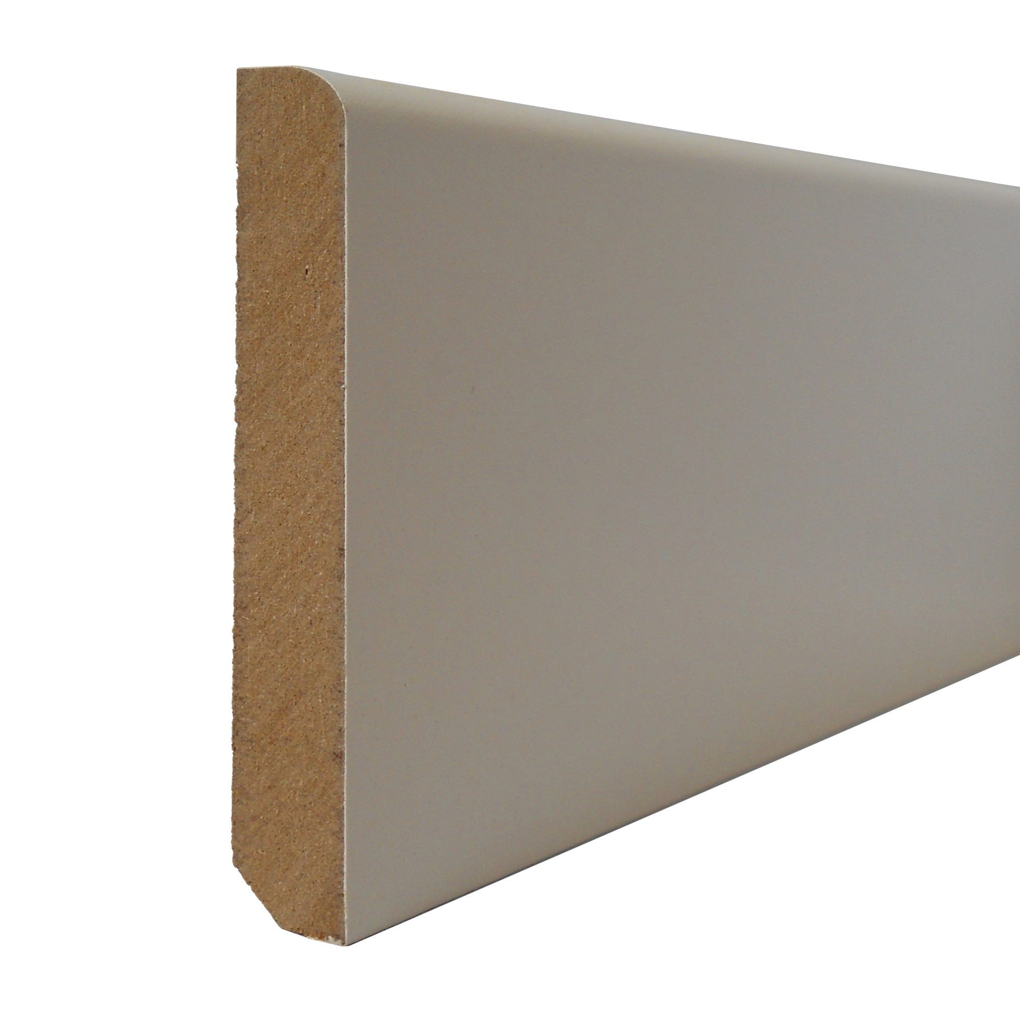 Plinthe arrondie MDF revêtu papier blanc 14 x 50 mm Long.2,4 m - SOTRINBOIS 0