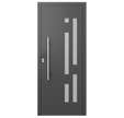 Porte d'entrée Aluminium gauche grise bâton maréchal 215 x 10.6 cm Malaga premium
