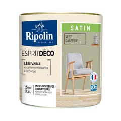 Peinture intérieure multi-support acrylique satin vert gaspesie 0,5 L Esprit déco - RIPOLIN