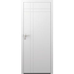 Porte d'entrée aluminium blanc poussant droit H.215 x l.90 cm Avila plus 0