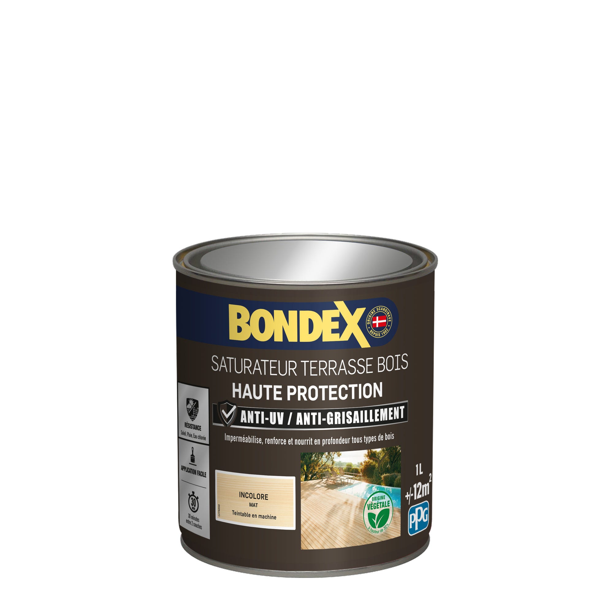 Saturateur terrasse bois anti UV et grisaillement incolore 1 L - BONDEX 2