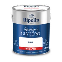 Peinture intérieure et extérieure multi-supports glycéro brillant blanc 2 L - RIPOLIN 2