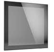Porte vitrée réversible 60 x 57,3 cm Aluminium noir/Verre gris fumé