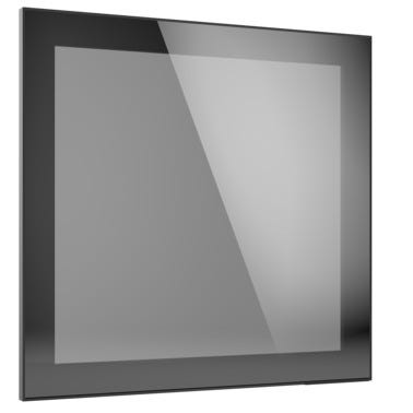 Porte vitrée réversible 60 x 57,3 cm Aluminium noir/Verre gris fumé 0