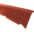 Faîtière crantée sur mur pour plaque rouge Long.210 cm