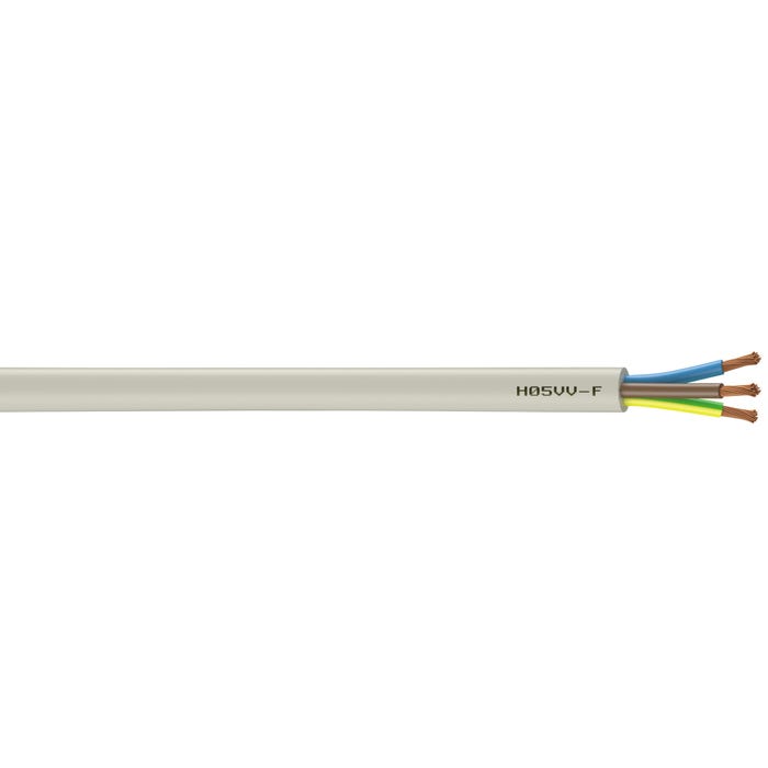 Cable électrique HO5VVF 3G 2,5 mm² Couronne 10 m - NEXANS FRANCE  0