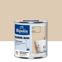 Peinture intérieure multi-supports acrylique satin lin 0,5 L Cuisine & bain - RIPOLIN 0