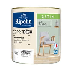 Peinture intérieure multi-supports acrylique satin vert palatine 0,5 L Esprit déco - RIPOLIN 2