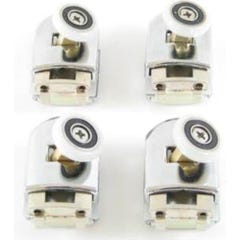 Lot de 4 roulettes simple bouton poussoir pour cabines de douche Diam.23 mm