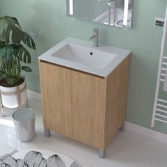Meuble vasque pour petite salle de bain, meuble avec vasque 60 cm Boreal
