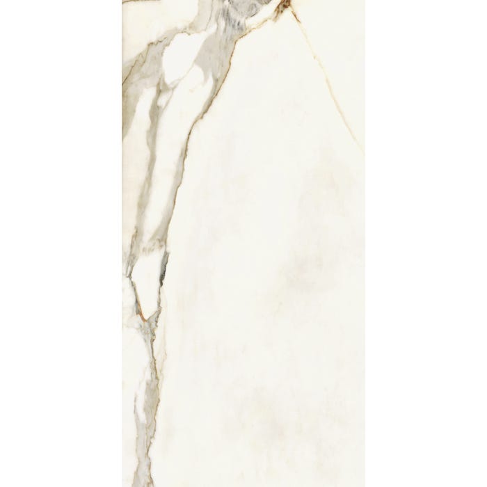 Carrelage intérieur sol et mur beige effet marbre l.60 x L.120 cm Marble one Calacatta Brillant 2