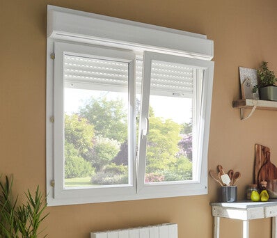 Discrimineren kiem Belonend Fenêtre PVC avec volet roulant intégré monobloc Ob 2 vantaux H.125 x L.140  cm - GROSFILLEX ❘ Bricoman
