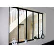 STRUCTURE POUR VERRIERE D'INTERIEUR ALUMINIUM 5 CARREAUX NOIR