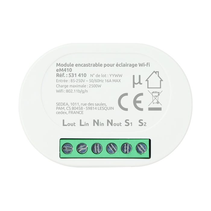 Module On/off encastrable Wi-Fi pour éclairage de Maison Connectée eM410 - SEDEA - 531410 4