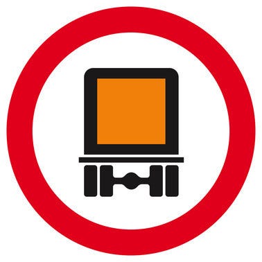 Panneau interdit aux transports de matières dangereuses Diam.300 mm